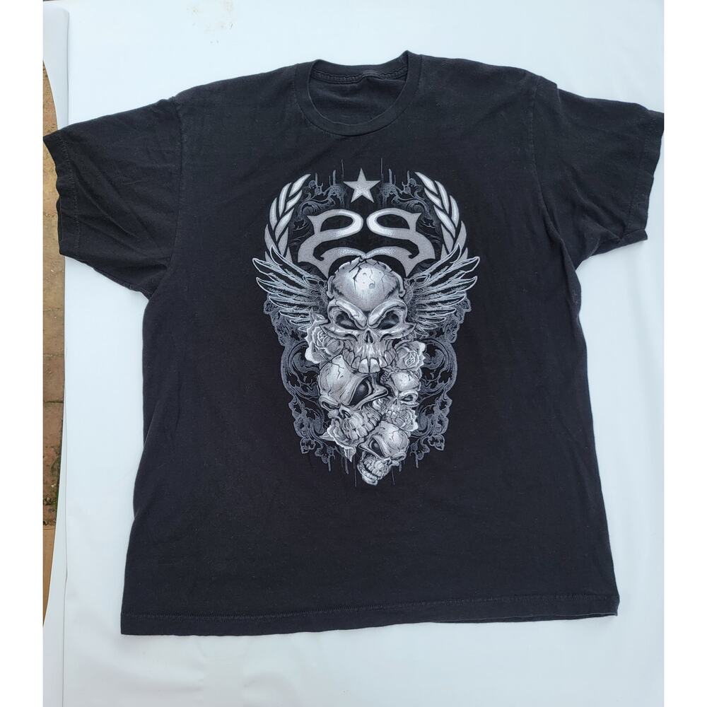 Stone Sour T-Shirt 2018 Tour Skull & Wings Crew Neck Short Sleeve Size XL Black